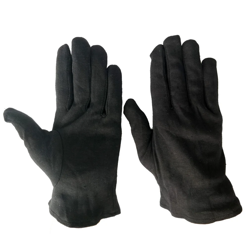 5017 Black cotton parade uniform marching band gloves