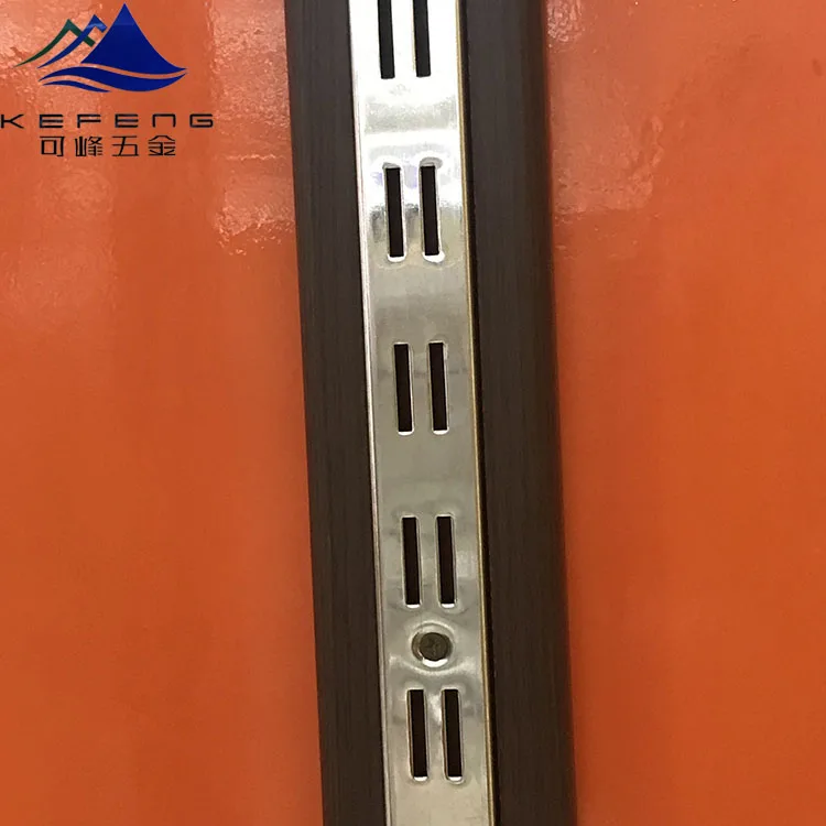 Steel chrome double slotted wall upright wall channel