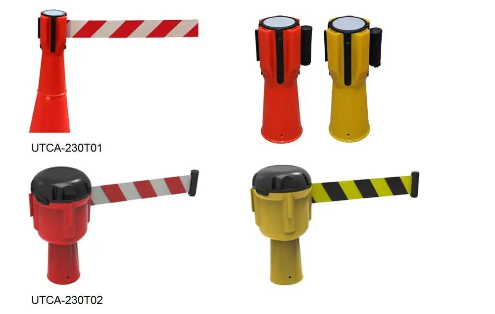 Red White or Yellow Black Traffic Colored Cones Tapes/retractable Barrier Tape/Retractable Cone Tape