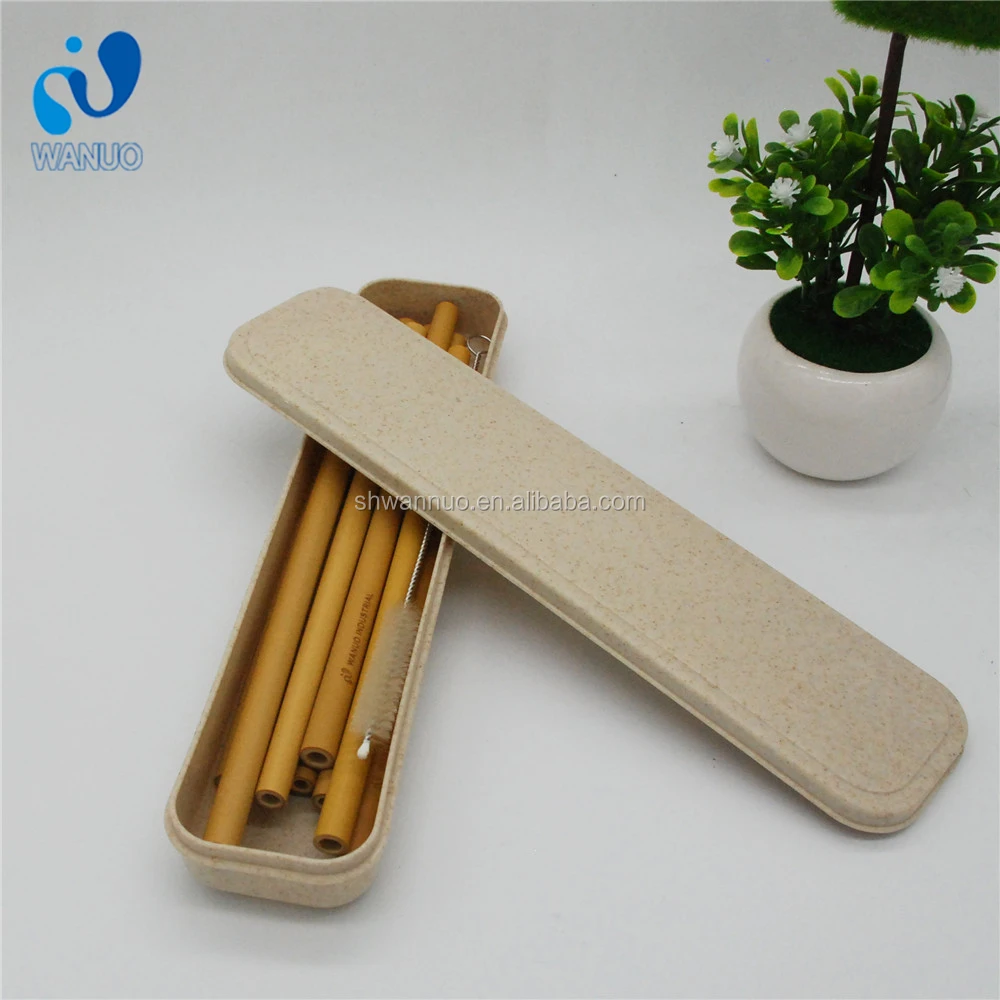 WanuoCraft Eco Friendly 100% Recycled Biodegradable Natural Custom Logo Bamboo Drinking Straws