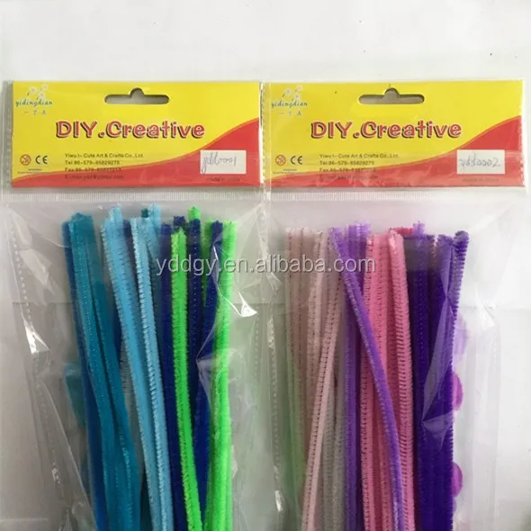 
Spring color chenille stems with pompoms DIY toys set with Googly eyes 