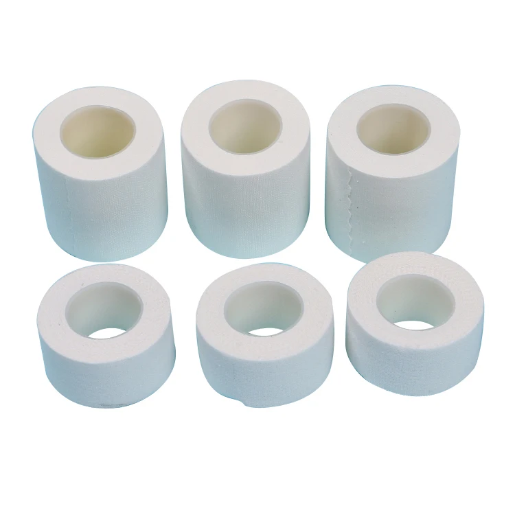 White tan color cotton Fabric zinc oxide plaster sparadrap adhesive perforated tape