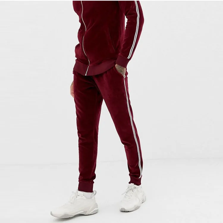 jogging suits wholesale muscle track jacket/super skinny joggers jogger suit men tracksuit in velour