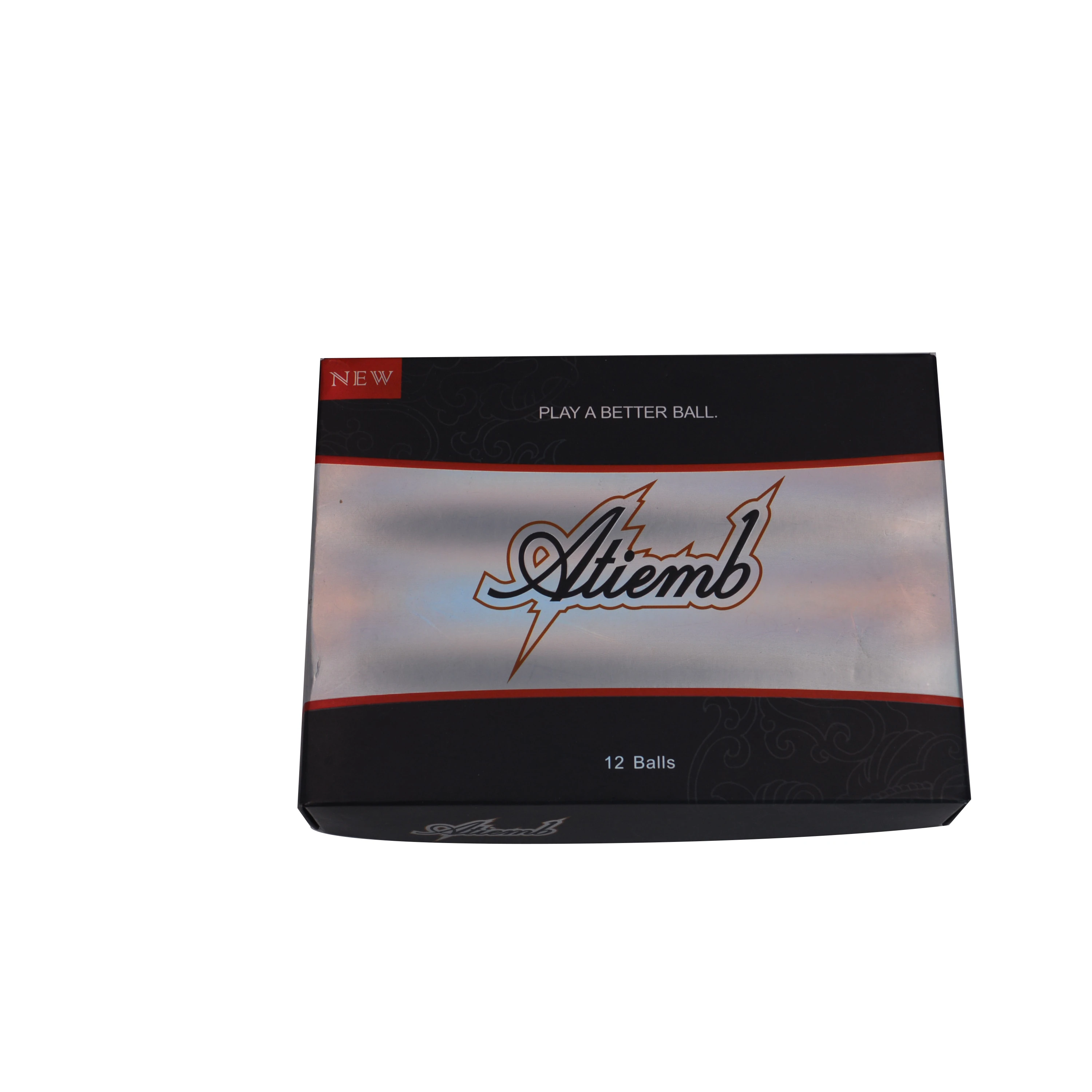 
Custom Logo Luxury Golf Ball Clamshell Packaging with Compartments Hockey Subscription Paper Box with Sleeve Hologram Foil 