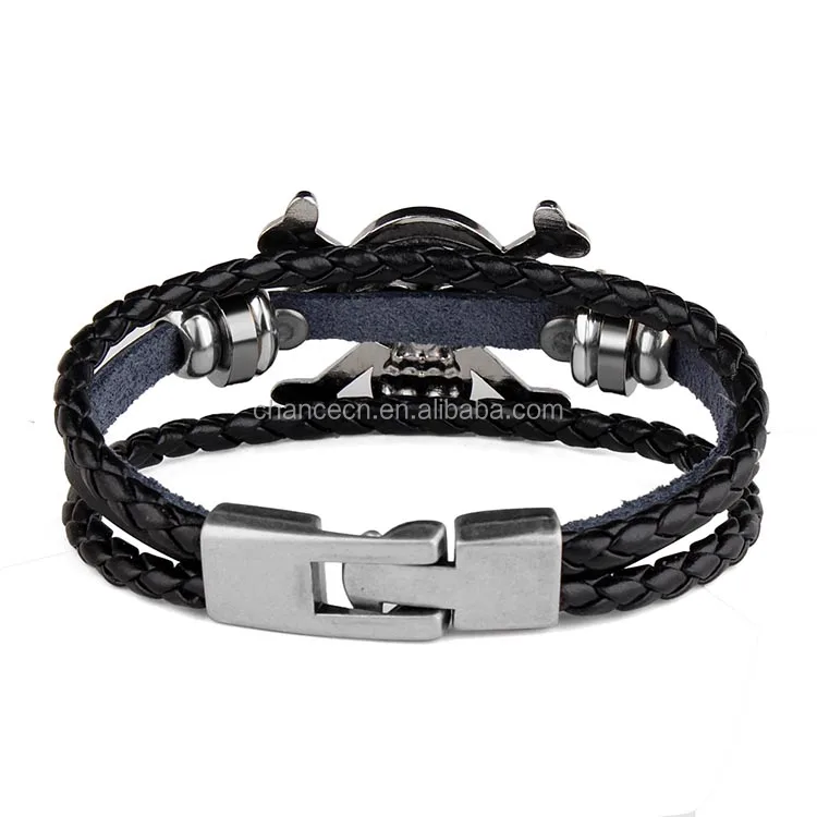Fashion Jewelry Pirate King Skull Bracelet for Men