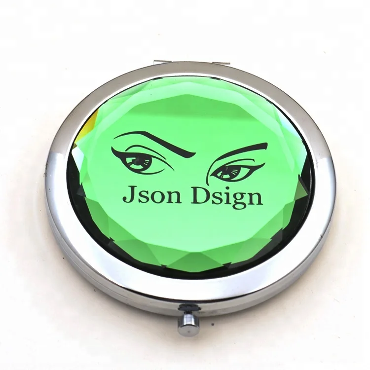 Cosmetics Store Promotion Gift Fashion Portable Crystal Folding Makeup Mirror Small Pocket Hand Mirror Beauty Vanity Use Box