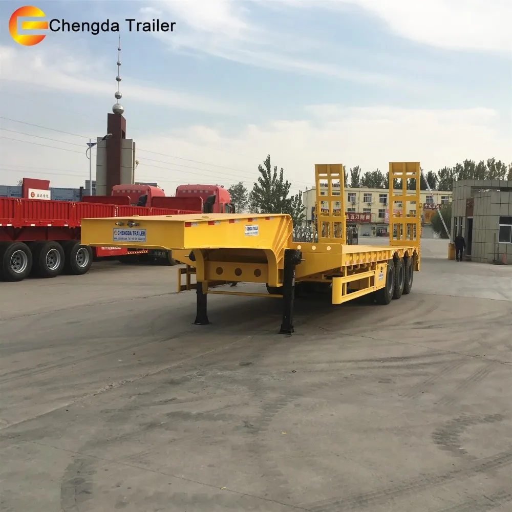 60 Ton Lowboy Trailers 3 axle Front Loading Low bed Loader Trailer For Sale
