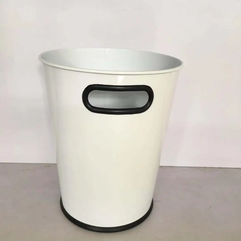 unique simple metal white trash bin set rubbish bin dust bin