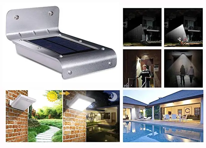 Outdoor Solar Motion Lights 16 LED Solar Powered Motion Sensor Wall Lights IP65 Waterproof Garden Wall Porch Lights