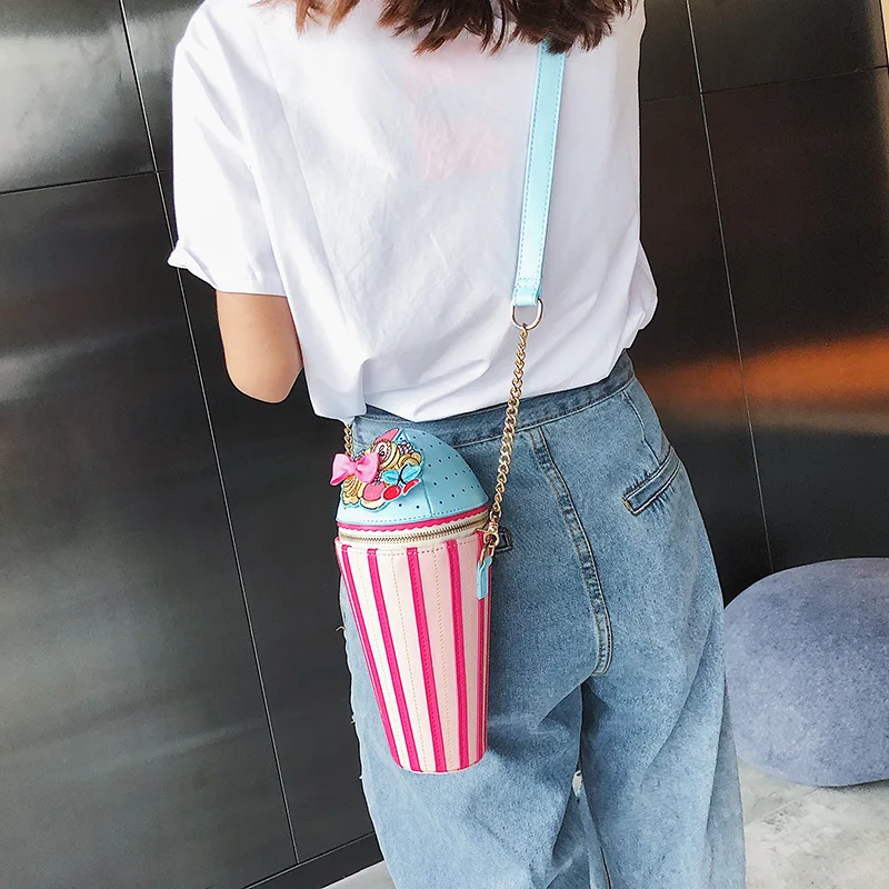 China Girls Cute Cartoon Pink Fashion Ice-cream Shape Crossbody Bag for Kids Guangzhou Wholesale