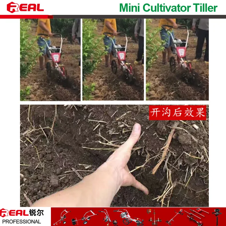 hand push field cultivator gasoline tiller suitable for garden farms