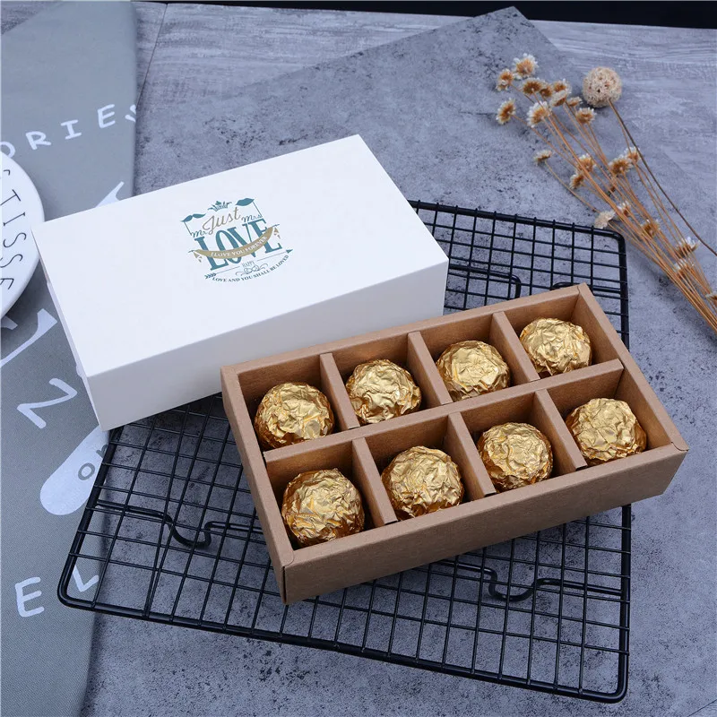 Luxury Design Cardboard White Uv Coating 2 Piece Customised Candy Food Container Boxes Printed Chocolate Gift Box