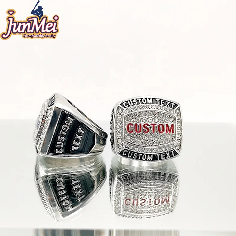 Cheap customized logo baseball softball basketball football tournaments championship rings size 6 to size 15