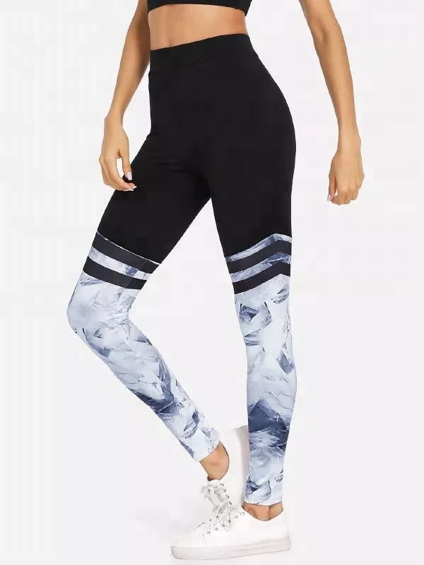 Wholesale High Waist Yoga Pants Women Sublimation Leggings Printed Logo Fitness Sexy Leggings Girls Sportswear Cloths