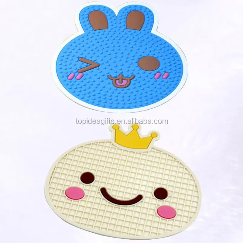 Factory wholesale Rabbit smile face pad anti-slip pvc mat anti-slip rubber mat mobile phone table pvc holder Customized