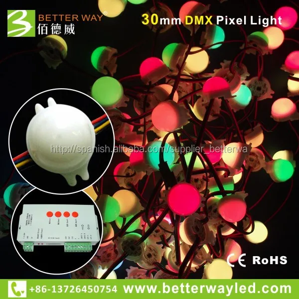 30 мм LED DMX пикселей свет DC12V 0.72 Вт 3 светодиода WS2801 водонепроницаемый 32 серого для рекламы, экран