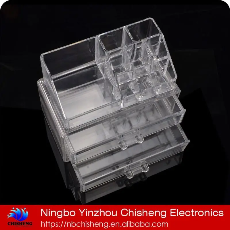 original manufacturer hot selling acrylic makeup cosmetic organizer with 2 drawers