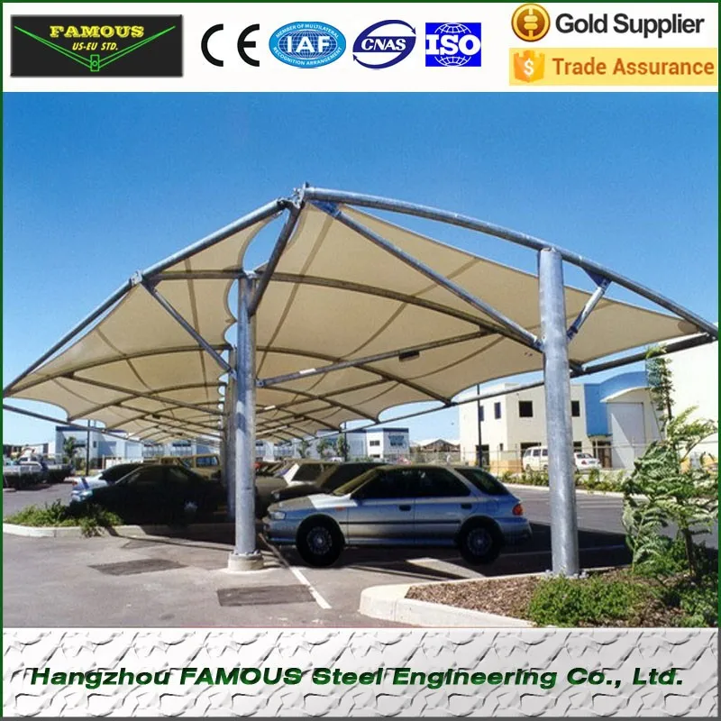 
PVC PVDF PTFE cover membrane structure for stadium and carport 