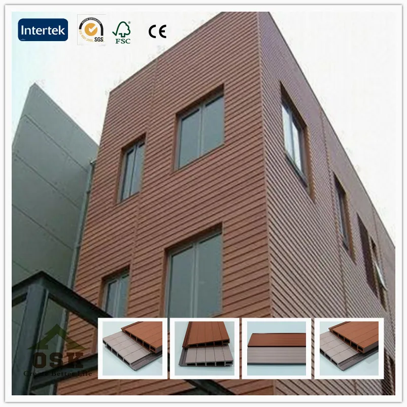No Cracks Mothproof Wood Plastic Composite WPC Wall Panel 177*31MM