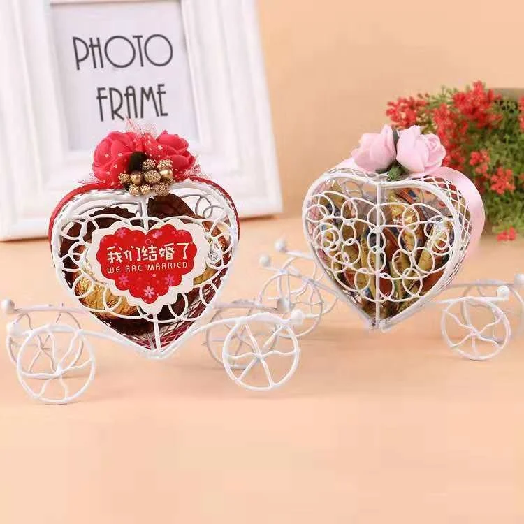 Pumpkin Carriage Wedding Candy Favor Box, Metal Chocolate Box