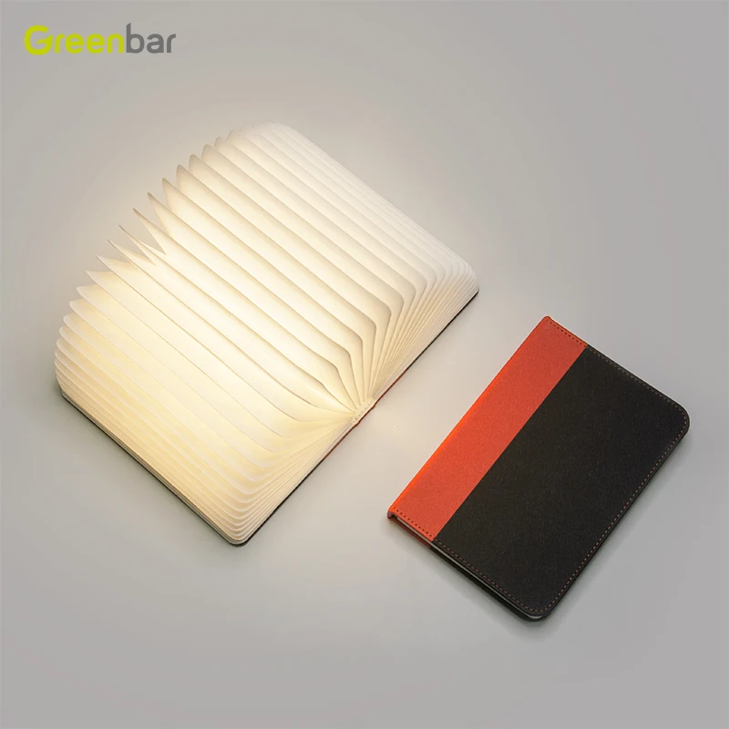 
New Desgin Creative Foldeable LED Book Light Rechargeable Night Light Wooden Book lamp Customize Logo Business Promotion Gift 