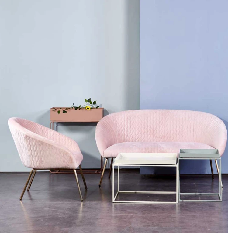 
hot sale 2021 new design living room furniture modern Two Seat living room chairs metal leg living room chair 