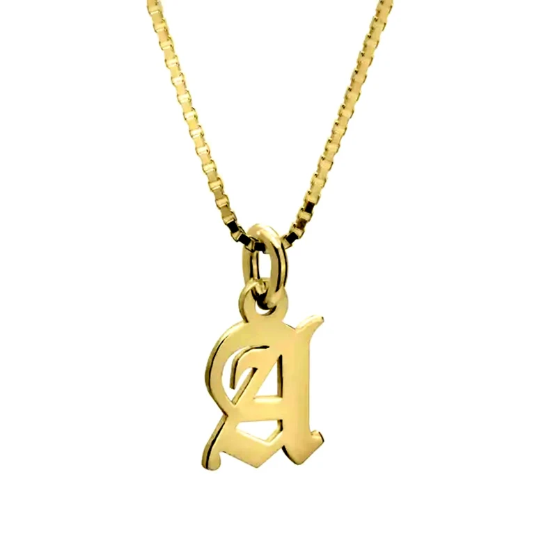 Custom Pendant Gold Silver Large Initial Big Alphabet Letter Necklace