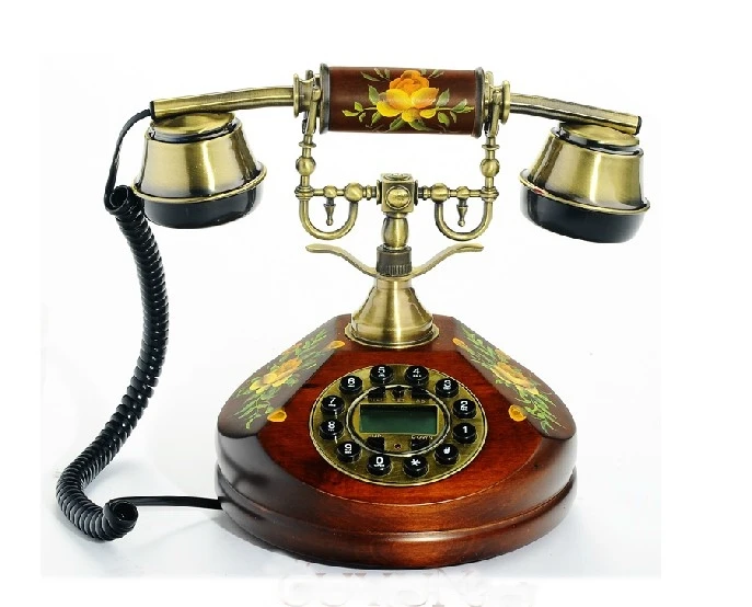 Antique Telephone Set solid wood old phones