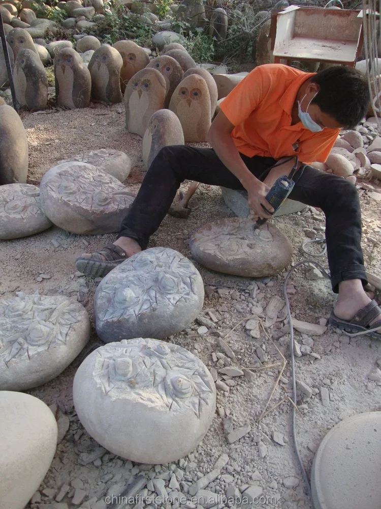 Landscaping Decorative Craft Engraved Pebble Stone FIRST Stone Natural Stone Home Decoration Garden Decoration SCULPTURE Animal