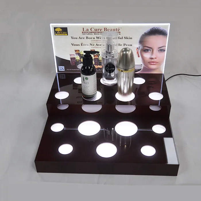 Custom Design Counter High Clear Acrylic Makeup Display Stand For Cosmetics Wholesale