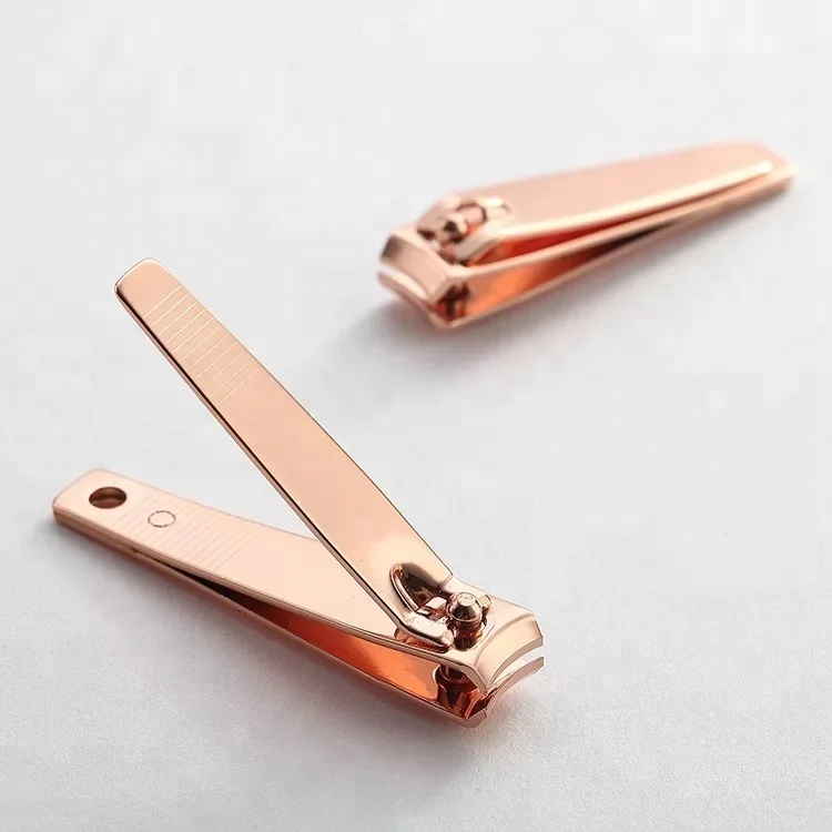 Stainless steel rose gold curved wide jaw manincure nail care sharpening clippers