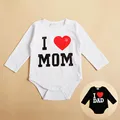 I Love MOM DAD Print Infant Toddler Baby Girl Boy Romper Jumpsuit Clothes Shirt