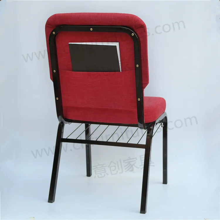 Wholesale metal interlocking red church chair for sale  YC-G144