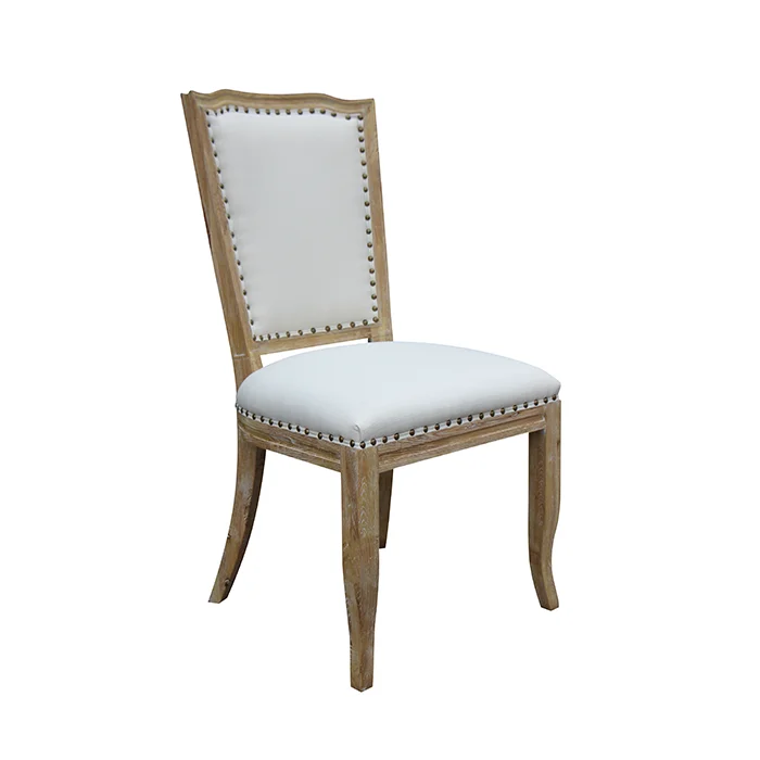 French dining room chairs hot selling wooden white leather dining chair