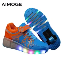 Child Heelys Girls Boys LED Light wheelys Children Roller Skate Shoes Kids shoes Sneakers With Wheel
