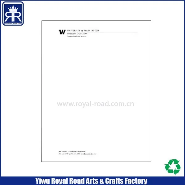 Offset Printing Custom made 80gsm A4 letterhead paper with company logo