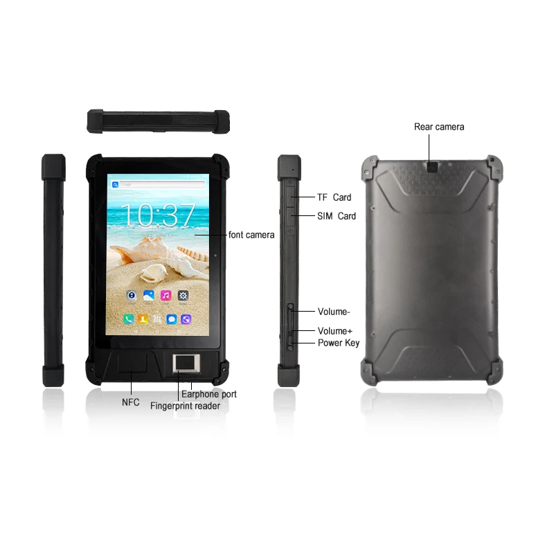 HFSecurity IP65 Rugged Portable Android Tablet with Capacitive Fingerprint Sensors
