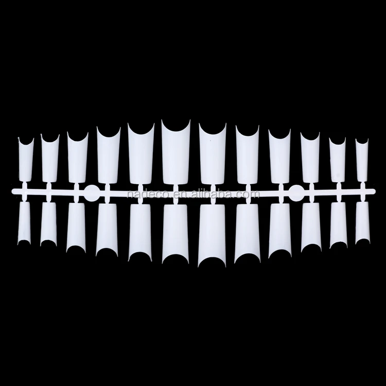 Ultra Thin Natural/ White/ Transparent Color Artificial False Nail Tips Deep C Curve Straight Side 504Pcs/Box