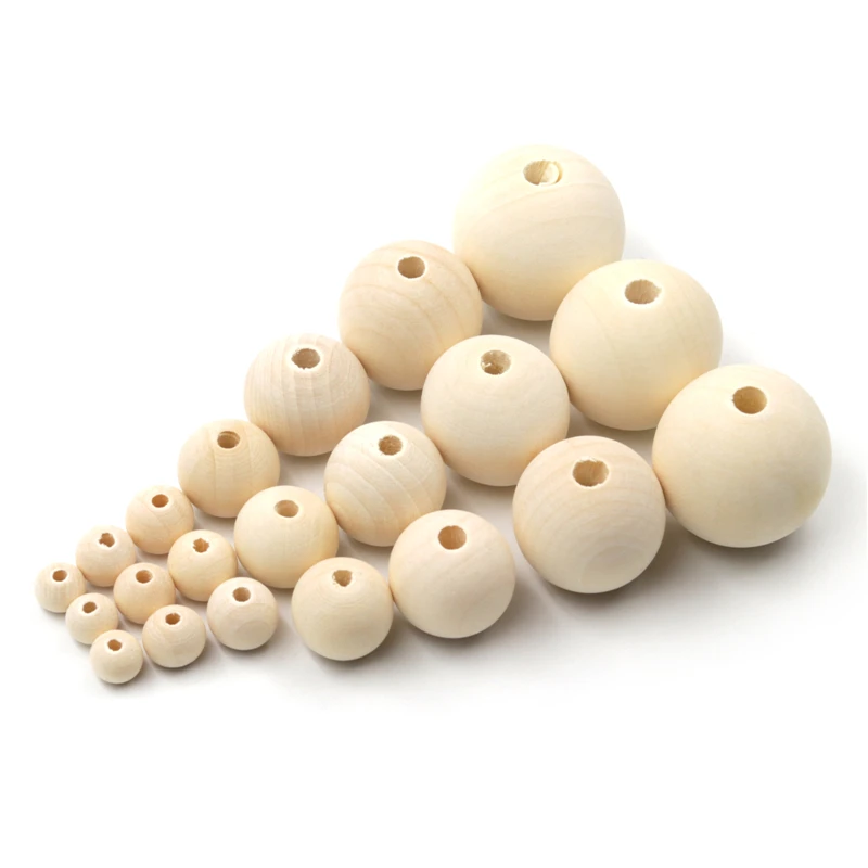
Safe And Natural Baby Teether Beads 12mm 18mm 20mm Round Wood Beads 