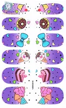 Y5203 Adhesive Nail Art Sticker Purple Zebra Design Nail Wraps Decals Manicure Glitter Decor Nail Polish