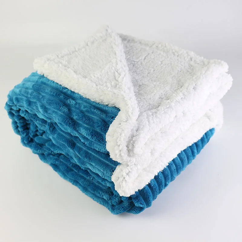 Super soft oversized 100% polyester plush red  velvet sherpa throw blanket black