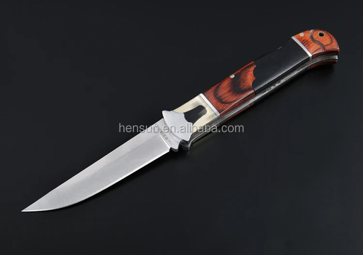 pocket knife brass brown pakka black ebony 3.5 inch blade 440 stainless steel folding