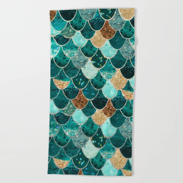 
cheap wholesale mermaid fish scale beach towel price from china 