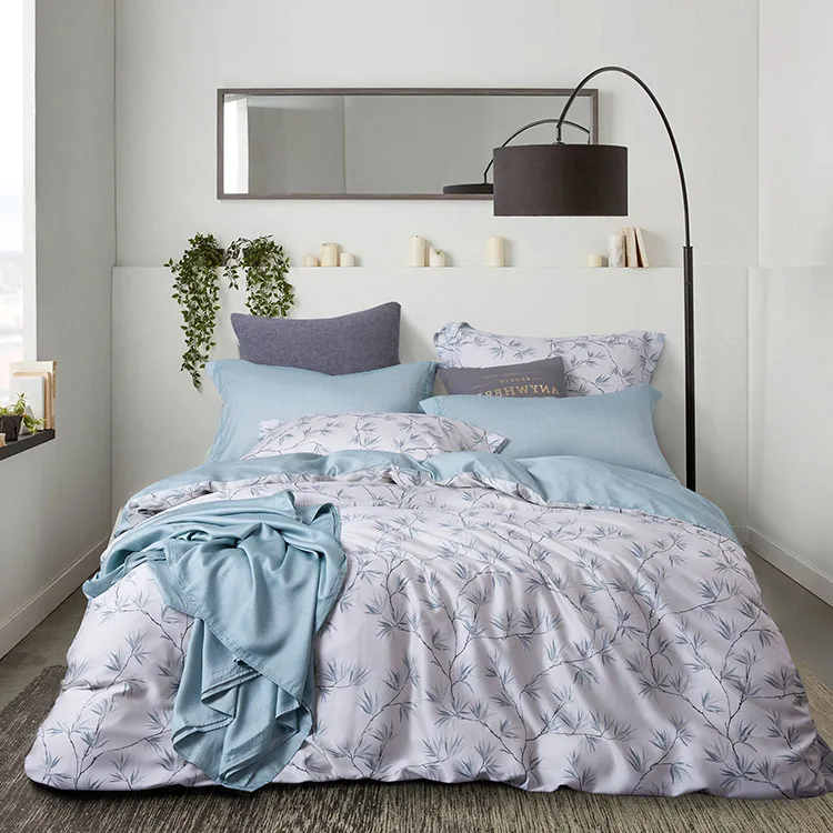 High Quality 300Tc digital printed 100% Lyocell eucalyptus  tencel bedding set