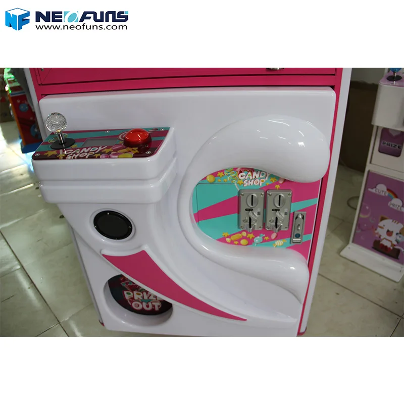Neofuns Colorful Candy Shop Theme Claw Machine Pink Candy Vending Crane Machine for Sale