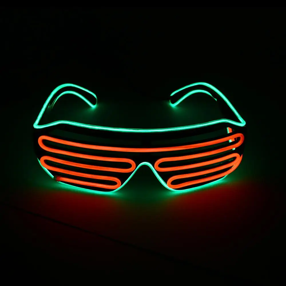 Fashion Cool Flashing Light Up Rave Glasses EL Wire LED Glasses for Nightclub Crazy Glowing Dance Party Costume