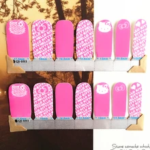 Pink White letter cat child Nail Arts Nail Sticker Waterproof Nail Decal Sticker Gel Polish French
