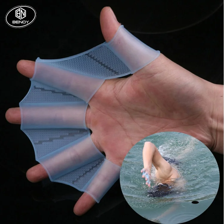 Amazon new Silicone Swimming finger Webbed Gloves paddle hand palm Fins Flippers