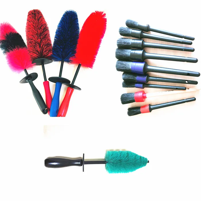 customize many types car detailing brushes set for detail work cleaning tool car care brush