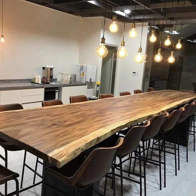 vintage style beautiful live edge walnut slab dinning room furniture solid wood dining table